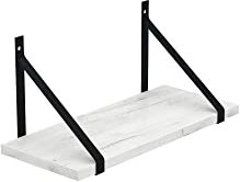AKKE Hängeregal Gino Wandregal Kinderzimmer Küche Wohnzimmer Badezimmer Loft Büro Regale für Wände Regalbrett für Wand-Deko Küchenregal Moderne Wandboard Bücherregal Wand Craft Weiß 80x20 cm