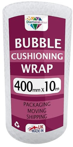 Envoltura acolchada de burbujas para embalaje y correo, burbujas de aire pequeñas pesadas, rollo de 400 mm x 10 m, embalaje o almacenamiento (400 mm x 10 m)
