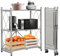 DEANIC 3 Etagen Klappregal Schwerlastregal,Haushaltsregal Standregal Klappbares Küchenregal mit Rollen,71 x 34 x 90cm Metallregal Schwarz,Bücherschrank Kostenlose Installation Wohnzimmer(Grau)