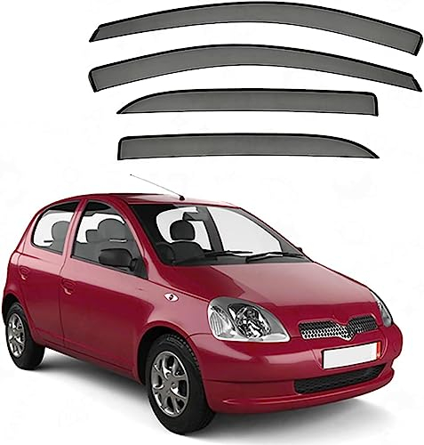 MEOMO 4 Stück Auto Autofenster Windabweiser für Toyota Yaris Hatchback MK1-XP10 1999-2004, Seitenscheiben Regenabweiser Schatten Deflektoren Auto Zubehör