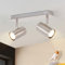 Glitzerlife LED Deckenleuchte 2 Flammig GU10 - Deckenstrahler Schwenkbar 330° Nickel Flur Deckenlampe Innen Modern Deckenspots Wandstrahler für Küche Schlafzimmer Wohnzimmer Ohne Leuchtmittel