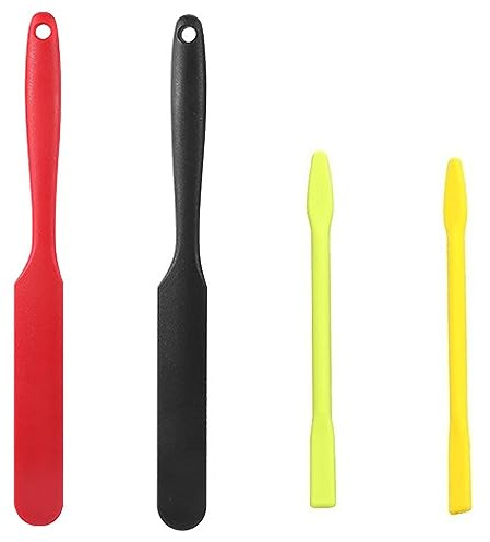 4 Pcs Silicone Jar Spatulas Set Heat-Resistant Cream Flexible Spatula Non-Stick Rubber Butter Cake Cream Flexible Spatula for Kitchen Home Salon Wax
