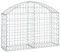 PRISSENT Panier de gabion extérieur en arc 100 x 30 x 60 / 80 cm en fer galvanisé clôture résistante à la corrosion métallique barrière de jardin diverses utilisations décoratives espace extérieur