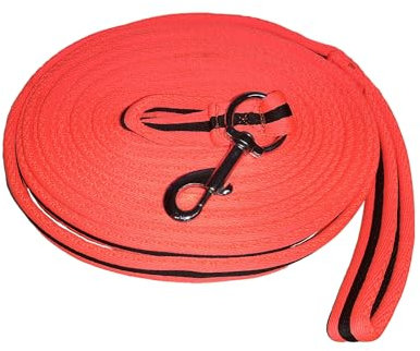 Brama West Softlonge Pferd - Longierleine mit Handschlaufe und Karabiner - ca. 8m - Neonorange
