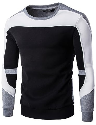 Sweat sans Capuche Homme Marque Slim Pull Col Montant sans Capuche Pull Uni Grande Taille Sportswear Hiver Casual Travail Sport Sweat Slim Fit Vêtements De Sport