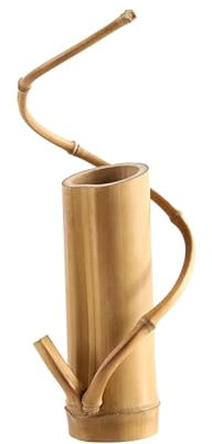 Sharplace Vase décoratif en Bambou 15x5cm, Support d'arrangement de Fleurs Multifonctionnel, Fait à la Main pour décor de Table Basse, Robuste