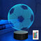 MOUJUCHI Luz de fútbol, lámpara nocturna de ilusión 3D, luz nocturna de fútbol, 16 colores cambiantes con control remoto, regalo ideal para niños y niños