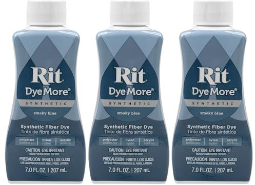 Rit DyeMore - Tinte de fibra líquida sintética de 7 onzas para ropa, decoración y manualidades, azul ahumado (paquete de 3)