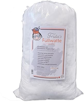 Frida’s Wollhaus Füllwatte Spitzenqualität Füllung Kissen Stopfwatte Füllmaterial Bastelwatte (500, Gramm)