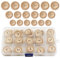 WANYI 80 Stück Holzknöpfe 15mm 20mm 25mm Runde Knöpfe Holz Kinder Natur Kinderknöpfe Babyknöpfe mit 2 Loch für DIY Nähen Babysachen Strickjacken Strickwolle (B)