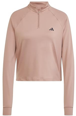 adidas Damen Train Essentials Minimal Branding 1/4-Zip Cover Up, Warm Clay/Black, L