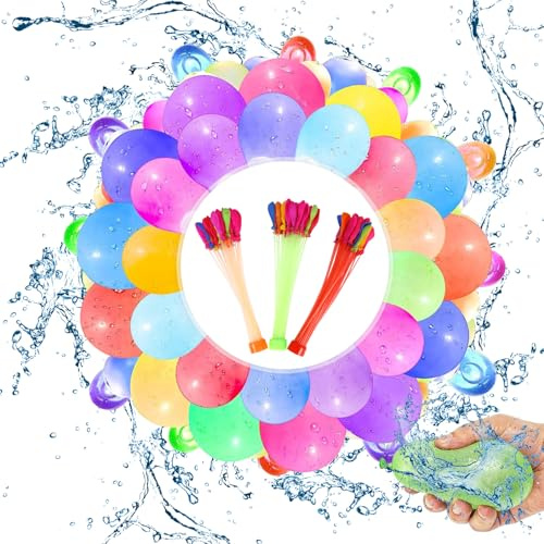 YUZHEDM Pack of 444 Wasserbomben Wiederverwendbar Wasserbomben Einteilige Wasserbomben Selbstschließend im Wasserpark Bunte Wasserballons für Geburtstagsfeiern,Strandpartys und Spiele im Freien