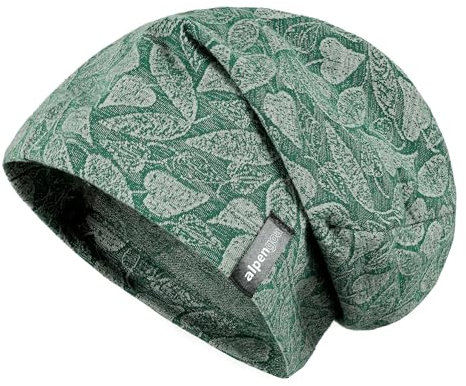 alpengoa Baumwoll Beanie Modell Leaf - leichte Mütze (DE/NL/SE/PL, Alphanumerisch, Einheitsgröße, Grün)