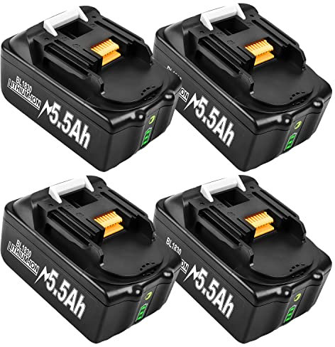 4 Pack 5.0Ah/5000mAh BL1850B Replacement Battery Compatible with18V Batteries BL1830 BL1830B BL1860B BL1840 BL1850 BL1860 BL1835 BL1845 194205-3 LXT-400 with LED Indicator