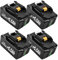 4 Pack 5.0Ah/5000mAh BL1850B Replacement Battery Compatible with18V Batteries BL1830 BL1830B BL1860B BL1840 BL1850 BL1860 BL1835 BL1845 194205-3 LXT-400 with LED Indicator