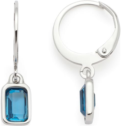 JEWELS BY LEONARDO Ohrhänger Ciao Sophia, 1 Paar Klapp-Creolen aus silberfarbenem Edelstahl, blauer Glaskristall, Schmuck Damen Geschenk, 024483