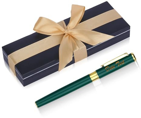 NGTSFLY Kugelschreiber mit Gravur, Personalisierte Kugelschreiber, mit Schleifenband Geschenkbox,Personalisierte Geschenke für Weihnachten, Geburtstag, Valentinstag, Muttertag (Grün)