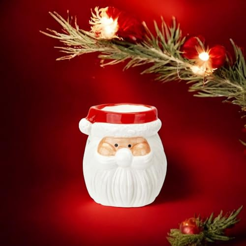 Santa Claus Wax Melt Burner Chistmas Santa Face Design with Red Hat Oil Burner 10.5cm (3)