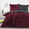 BaSaTex Winter Plüsch Bettwäsche Set 4 Teilig Nicky-Teddy Cashmere-Touch | Flauschiger Deckenbezug und Kissenbezug | Größe: 2X 135x200 cm + 2X 80x80 cm | Farbe: Anthrazit/Bordeaux
