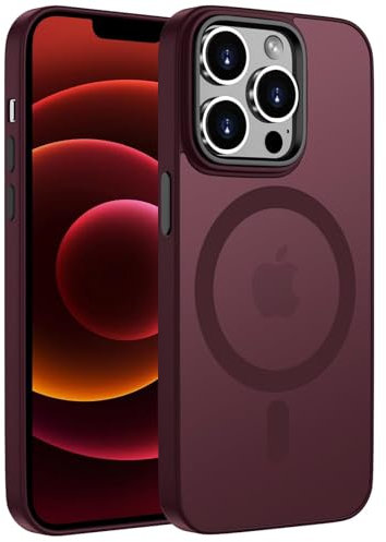 ORDA für iPhone 12 Pro Max Hülle Kompatibel mit MagSafe,Magnetisch Handyhülle für iPhone 12 Pro Max Case Durchscheinende Matt Cover Rückseite Dünn Stoßfest Schutzhülle Pflaume