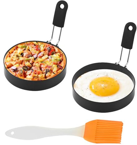 2 Stück Spiegeleiform Eierringe Spiegeleierformen für Die Pfanne Maker Eierformer für Gekochte Eierpfanne Spiegeleipfanne Pancake Pfanne Silikonform zum Pancake Form Pochierte Eier Form Automatischer