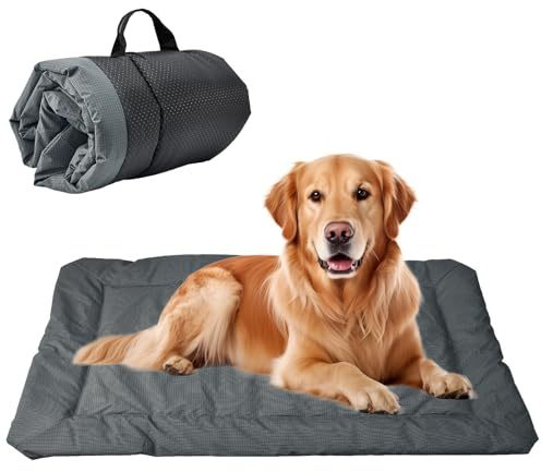 Hundebett Mittelgroße Hunde Tragbares Hundebett Wasserdicht Hundematratze | 90x60cm, Faltbare Hundereisedecke Hundematte Hundekissen Mittelgroße Hunde Liegematte, für Hundekiste, Sofa, Boden, Auto