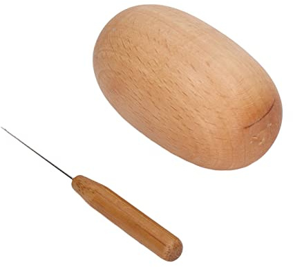 Yinhing Dilding Egg, Verdammte Kit Häkchen Crafts -Werkzeug, Hölzernte Scherze Eierform Nähwerkzeuge, Eiförmiges Schildzeug für Socken Kleider Kleidung Handricken