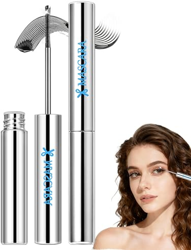 Metal Mascara Waterproof Noir, Longue Durée 3D Curl, Washable Ultra-Fine Iron Wand Mascara, Effet Faux Cils Volume et Longueur, Résistant aux Taches, Hypoallergénique Lash Extension Maquillage Femme