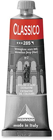 Maimeri CLASSICO 60 ml, Extra feine Künstlerölfarbe, Farbton Zinnoberrot dunkel (imit.)