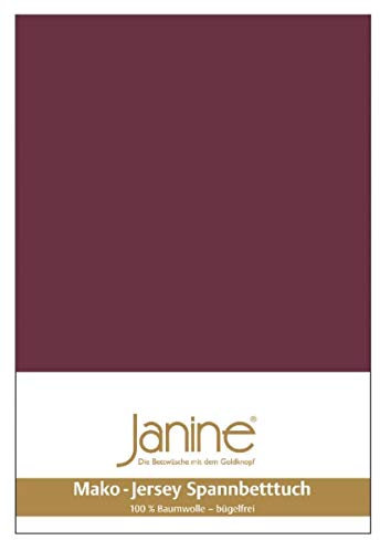 Janine Spannbetttuch 5007 Mako Jersey 180/200 bis 200/200 cm Burgund Fb. 41