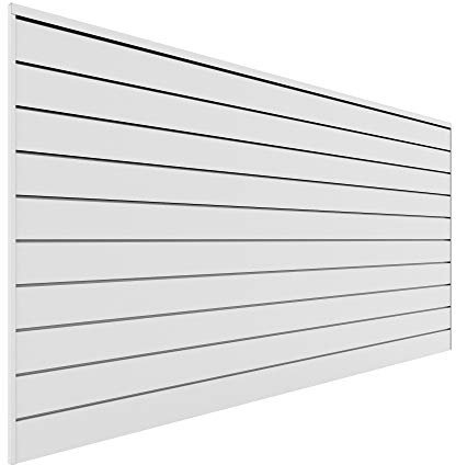 PROSLAT 88102 Organiseur de garage à lattes en PVC robuste, section de 2,4 x 1,2 m, blanc