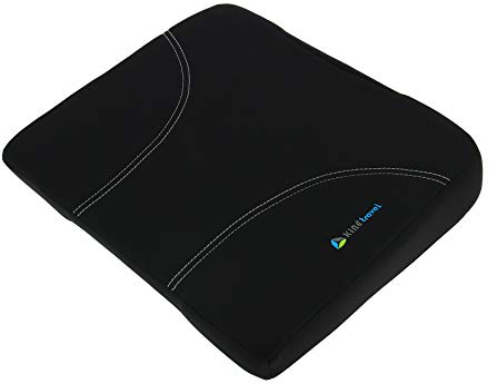 Kine Travel 169840 Coussin Correcteur d'Assise - approuvé par Un Kinésithérapeute - Mousse à mémoire de forme - Bureau,Dos,Voiture, Noir