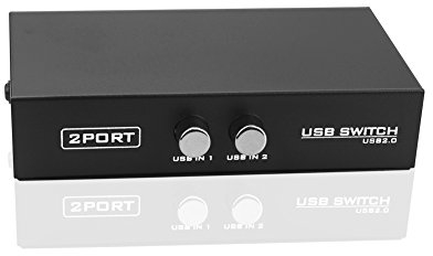 SIENOC 2 Port Fach USB 2.0 Sharing Switch Umschalter Schaltkasten Switch Box Hub für PC Computer Scanner Drucker OVP (2 Port Switch)