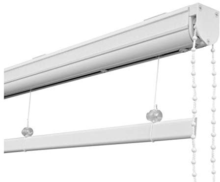 Ians Emporium 200cm Cassette Roman Blind Kit WHITE Chain Nets At Home - Special Size