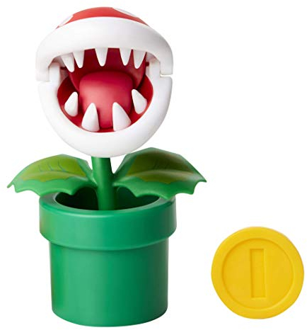 Nintendo Jakks 72632 Pacific Figur, Piranha-Pflanze mit Fragebox, Mehrfarbig, 10 cm
