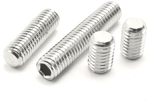 Madenschrauben mit flacher Sptize, Größen 5-40, UNC, 50 Stück, silber