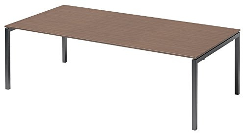 BISLEY Cito Chefarbeitsplatz/Konferenztisch, 740 mm höhenfixes U-Gestell, Metall, Wn334 Dekor Nußbaum, Gestell Anthrazitgrau, 120 x 240 x 85 cm