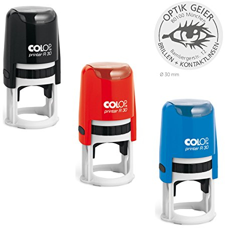 Stempel Colop Printer R 30 | mit individueller Textplatte/Logo | Ø 30 mm - 5 Zeilen rund