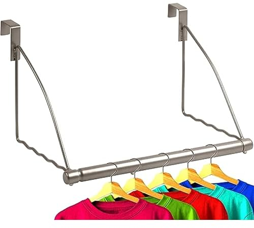 HOLDN’ STORAGE Over The Door Hooks - Door Rack Hangers for Clothes - Bathroom Over Door Hooks for Hanging Clothes & Towels - Over The Door Clothes Drying Rack