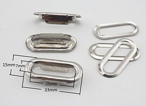 25 mm ovale Eisen Ösen und Unterlegscheiben für Kleidung Lederhandwerk Taschen Handwerk und Kleidung Ersatz 40 Sets pro Charge G80