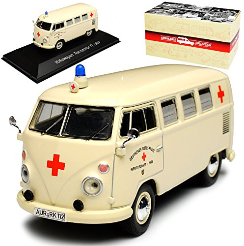 Atlas Volkwagen T1 Beige DRK Krankenwagen Samba Bully Bus 1950-1967 1/43 Modell Auto