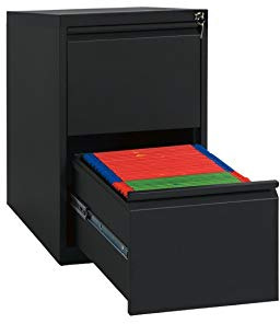 Schrank & Stuhl Hängeregisterschrank, Stahl, 2 Schübe, 70x40x62cm, Schwarz | Aktenschrank, Registraturschrank & Karteischrank für DIN A4: 2 einbahnige Schübe, voll montiert, Vollauszug und Kippschutz