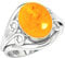 Jeweloporium 925 Silber Ringe für Damen Orange Bernstein Edelstein Mode Silber Ringe Größe 54(17.2) Weihnachten - Geschenk Boho Schmuck