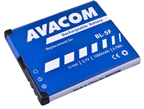 Handy Akku Nokia N95, E65, Li-Ion 3, 6V 1000mAh (Ersatz BL-5F)