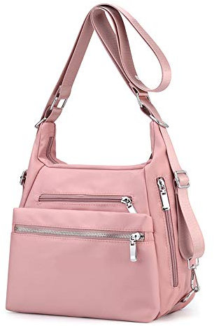 YANAIER Rucksack Tasche Damen 3 in 1 Handtasche Schultertasche Stilvolle Multifunktionale Umhängetaschen für Reise Outdoor Alltag Schule Einkauf Rosa