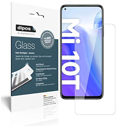 dipos I 2X Protector de Pantalla Compatible con Xiaomi Mi 10T Pro Vidrio Flexible Cristal Proteccion 9H
