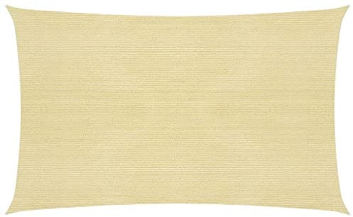 vidaXL Toldo de Vela Parasol Lona Protector Solar Sombra de Patio Jardín Terraza Balcón Parque Infantil Exterior Beige HDPE 160 g/m² 3x6 m