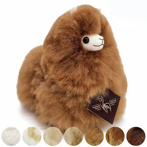 Inkari Alpaka Plüsch aus natürlicher und weicher Alpakawolle - Echte Alpakawolle, Frauen und Kinder - Hazelnut (15cm)