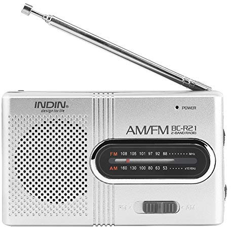 Lazmin112 Mini Radio, Altavoz estéreo portátil Universal de Bolsillo Am/FM de Alto Rendimiento con Altavoz Incorporado y Conector para Auriculares para Interiores y Exteriores