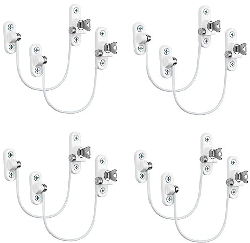 8 Pcs Window Restrictor Locks for Kids Window Restrictors UPVC Baby Security Window Locks with Screws Keys for Baby Child Children Safety, Window Locks Door Locks for Home Public School and Commercial
